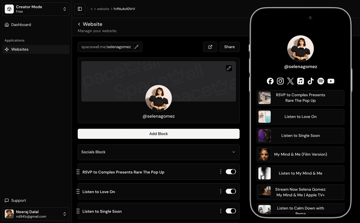 SpaceWall (Website Maker)